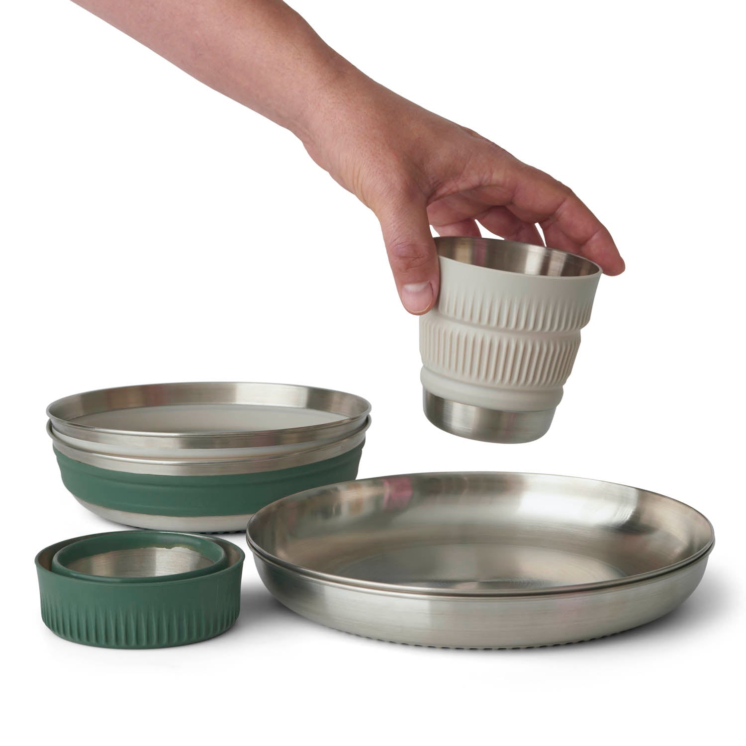 Detour Stainless Steel Collapsible Dinnerware Set - (6 Piece)