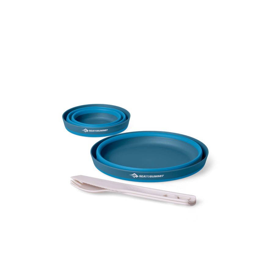 Pagoda Blue || XLite Collapsible Bowl, Cup, Spork & Knife Set
