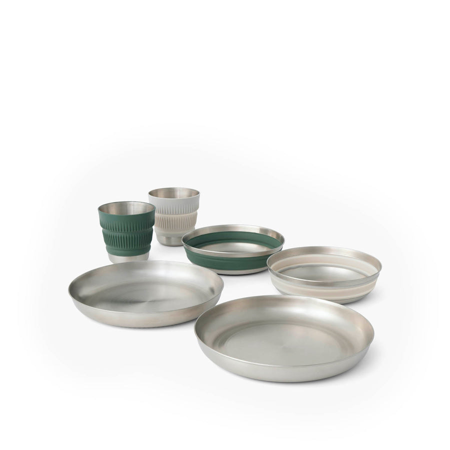 Detour Stainless Steel Collapsible Dinnerware Set - (6 Piece)