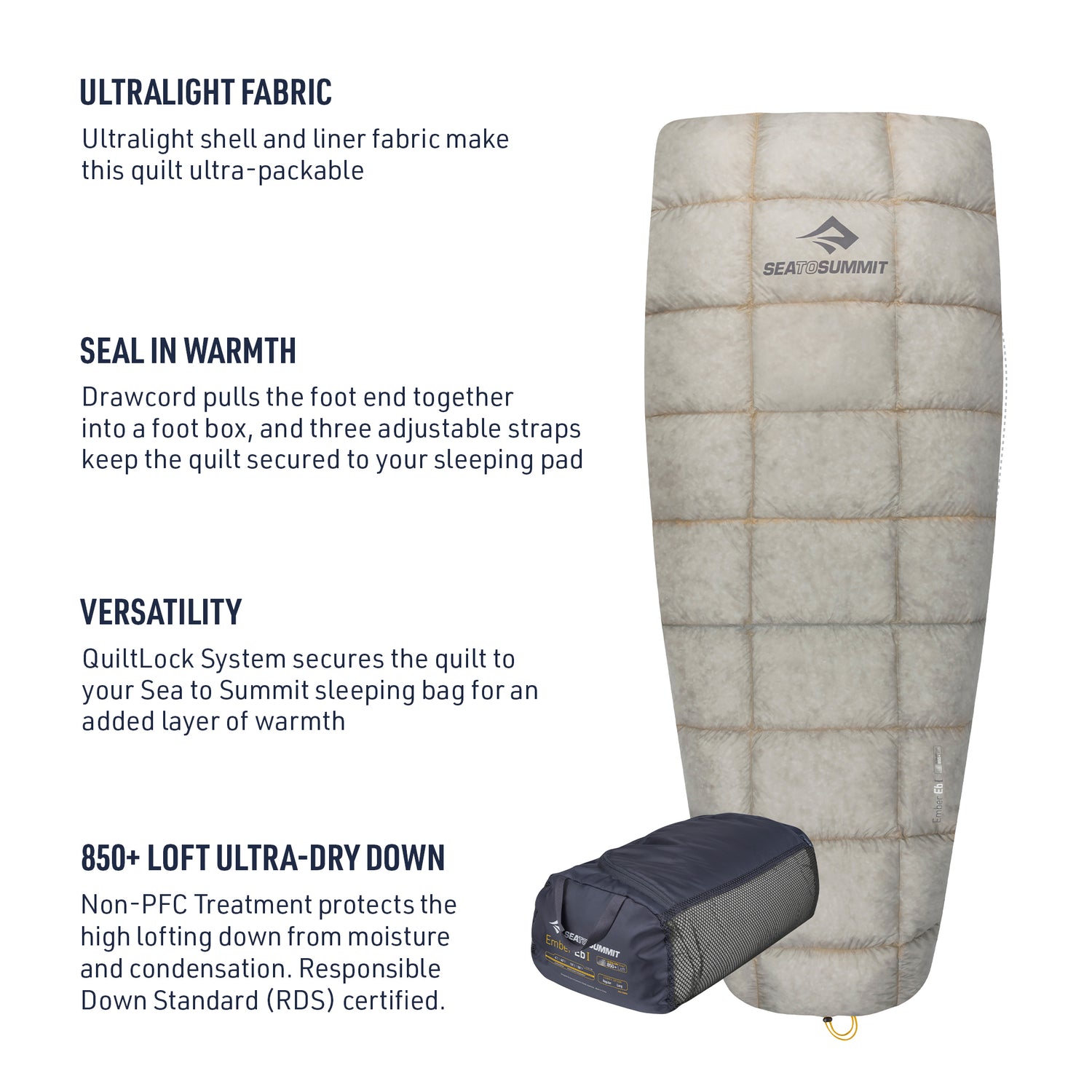 kan ikke se Pris elegant Ember Down Sleeping Quilt for Ultralight Backpacking | Sea to Summit