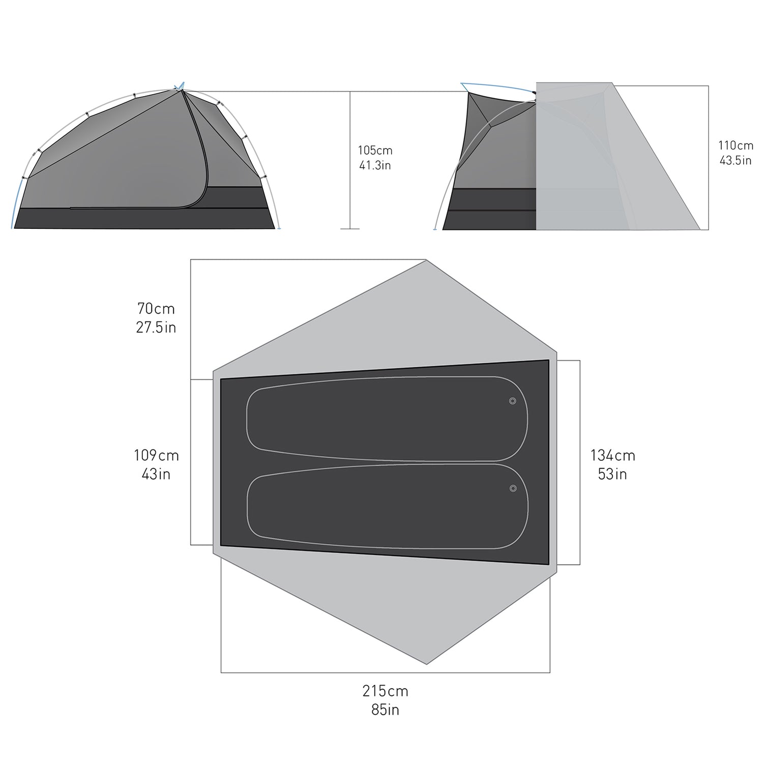 2 Person || Telos Freestanding Ultralight Tent