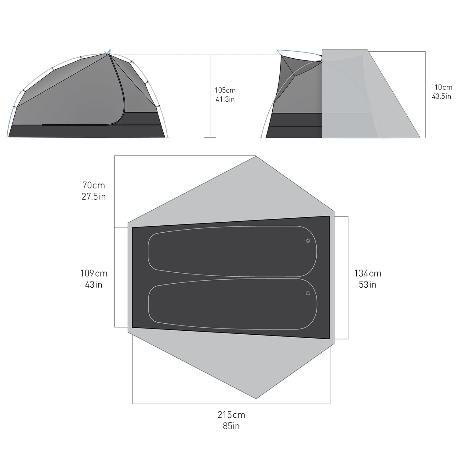 Telos TR2 Ultralight Tent with Footprint