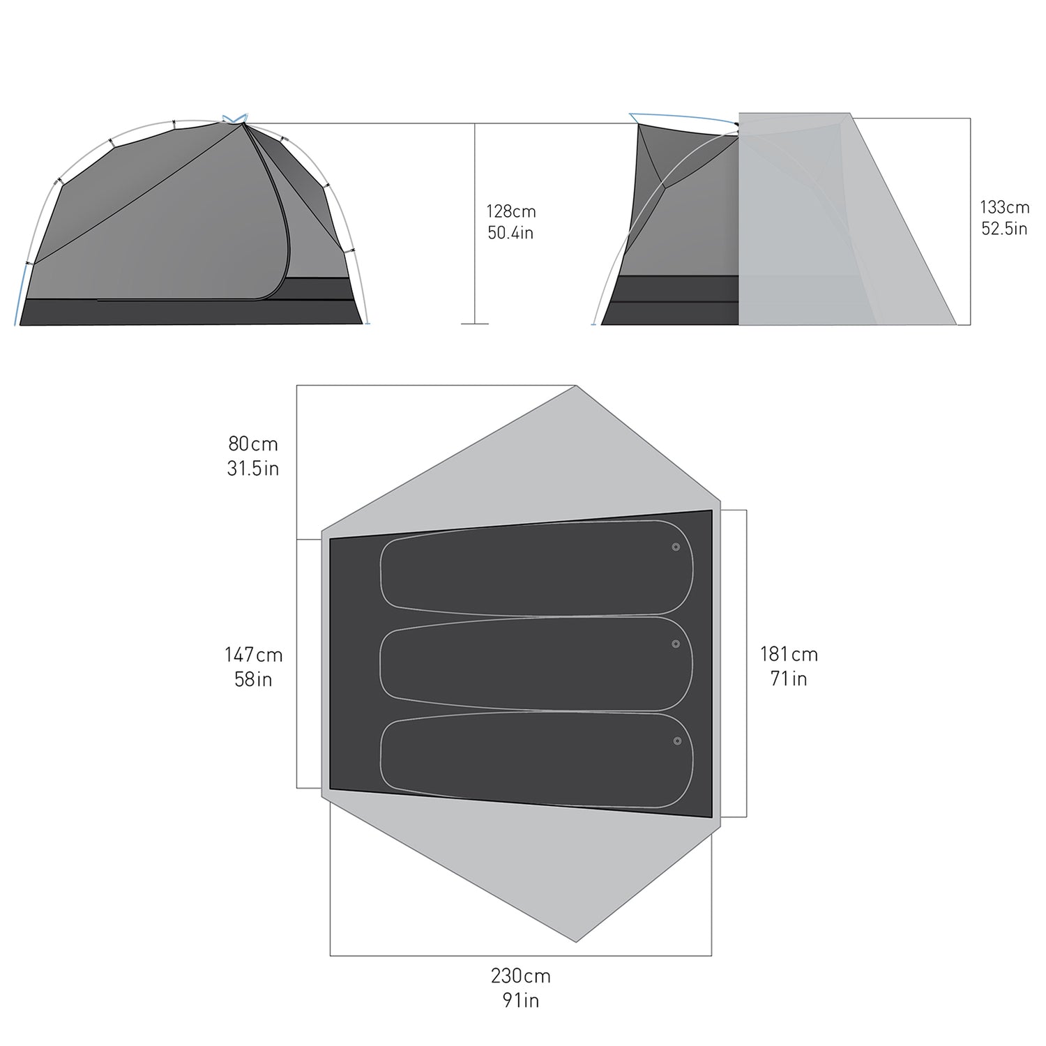 3 Person || Telos Freestanding Ultralight Tent