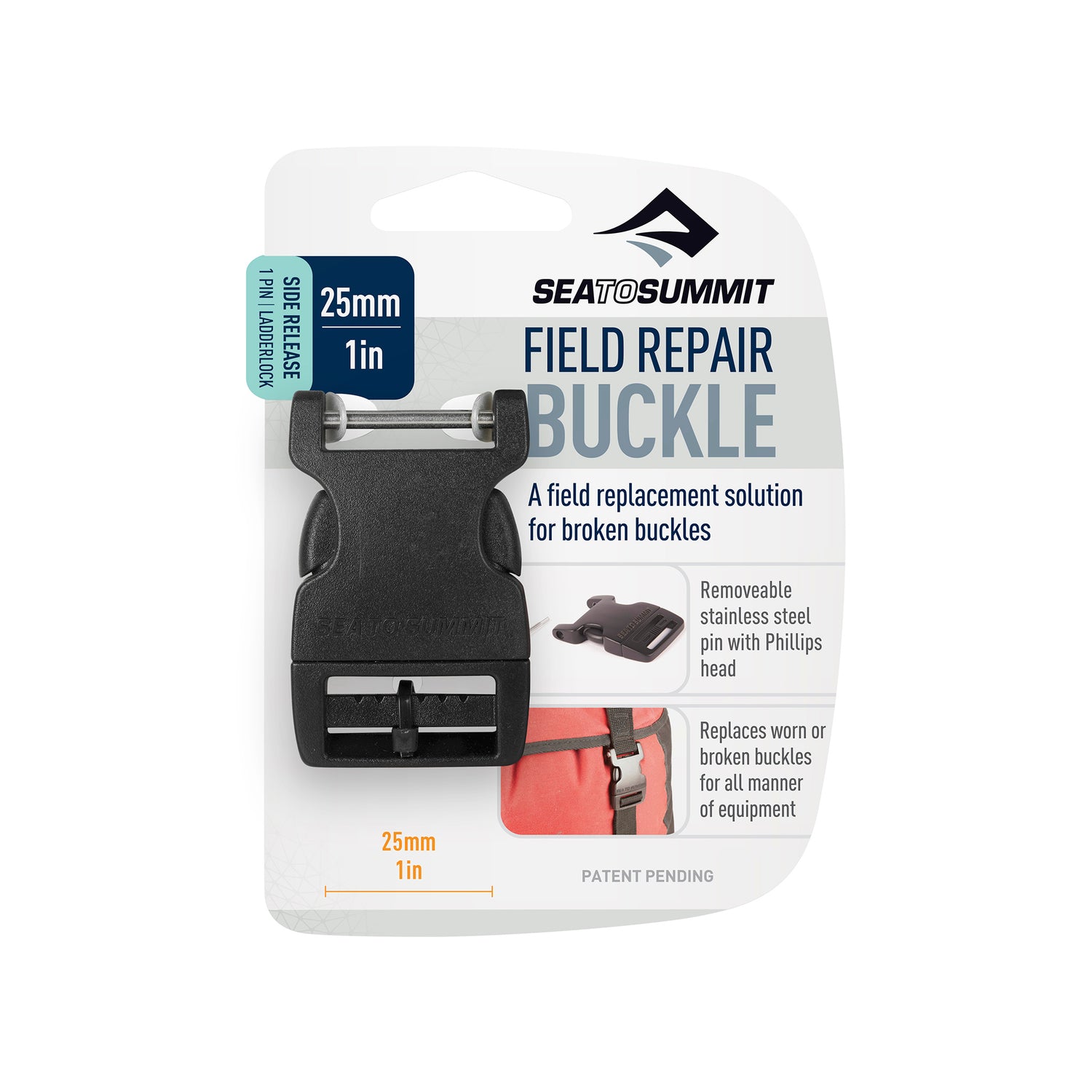 1 in | 25mm || Side Release Field Repair Buckle with Removable Pin