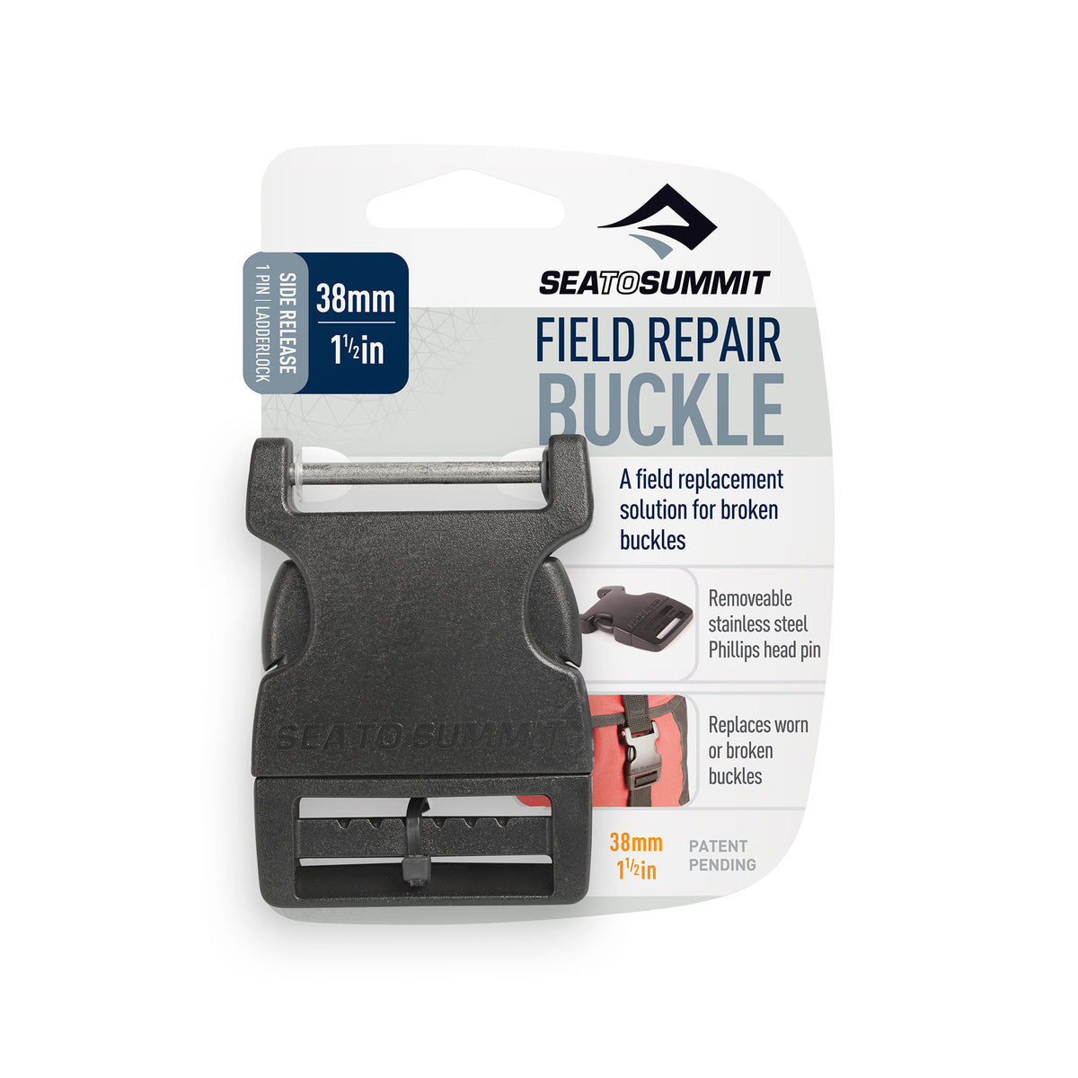 1.5 in | 38mm || Side Release Field Repair Buckle with Removable Pin