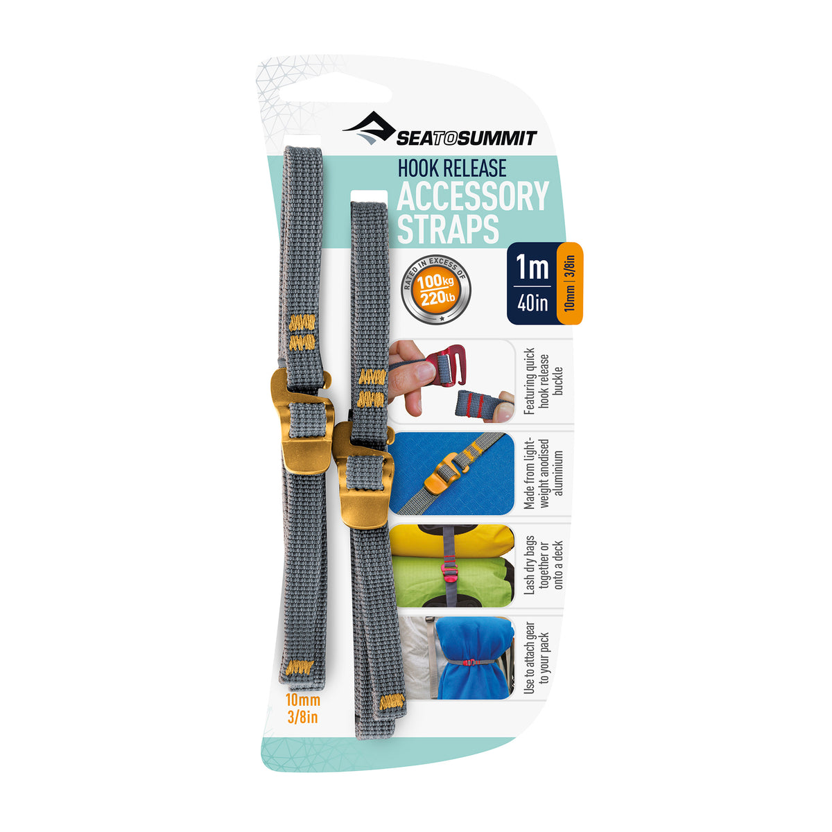 Sea to Summit Accessory Straps with Hook Release, 20mm / 2m