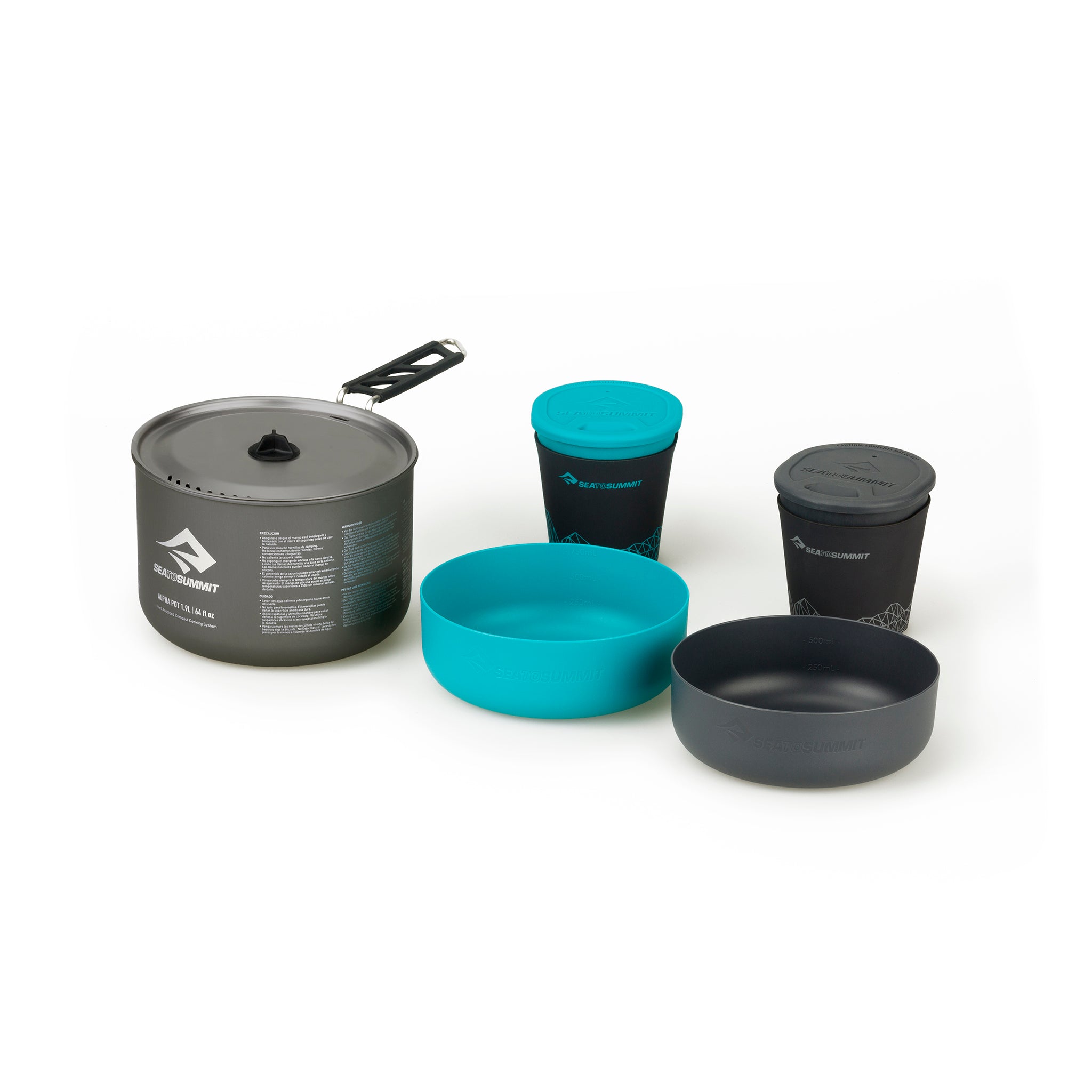Used Alpha Camping Cook Set 2.1 - 1 Pot, 2 Bowls & 2 Mugs | Sea to Summit