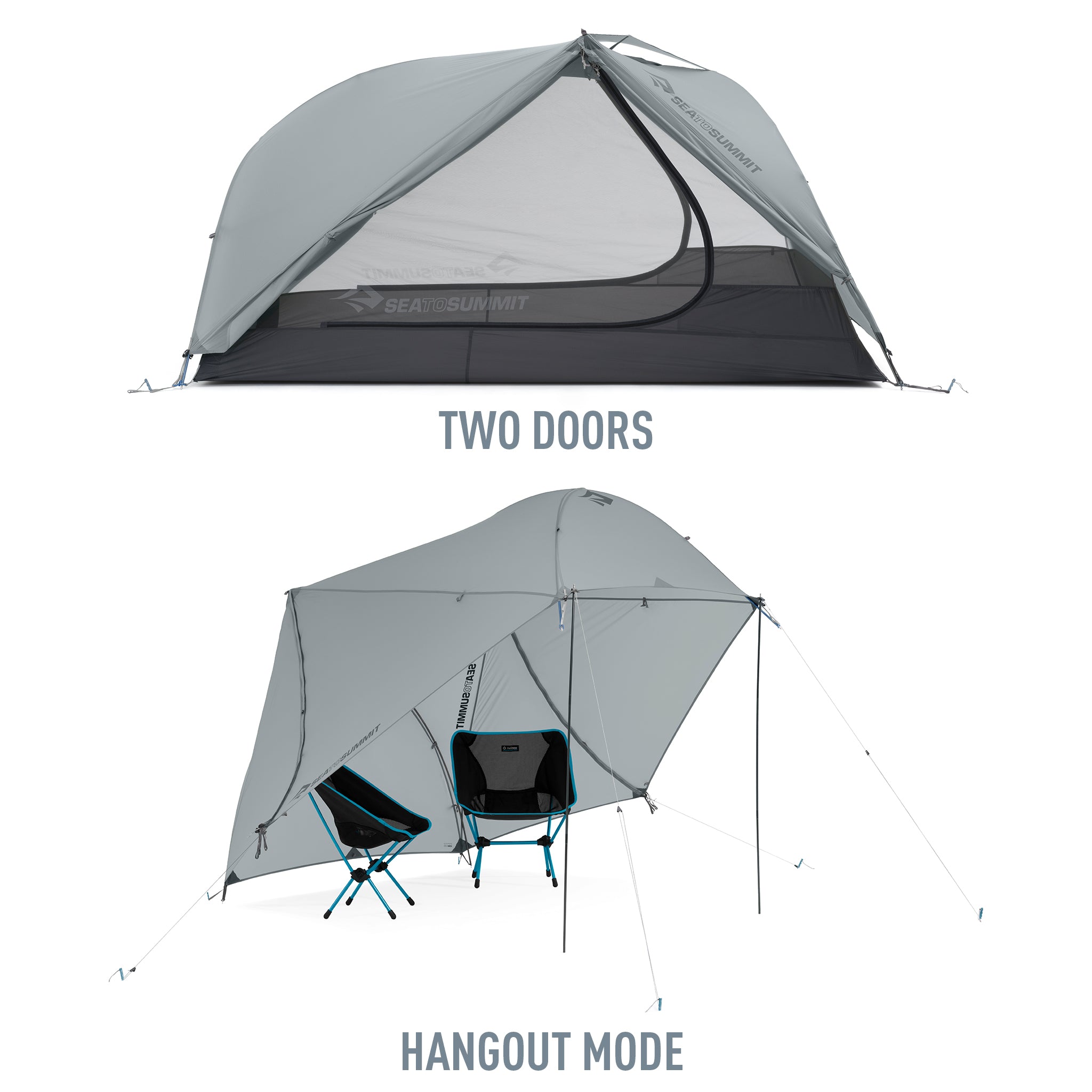 Tent with shop two doors